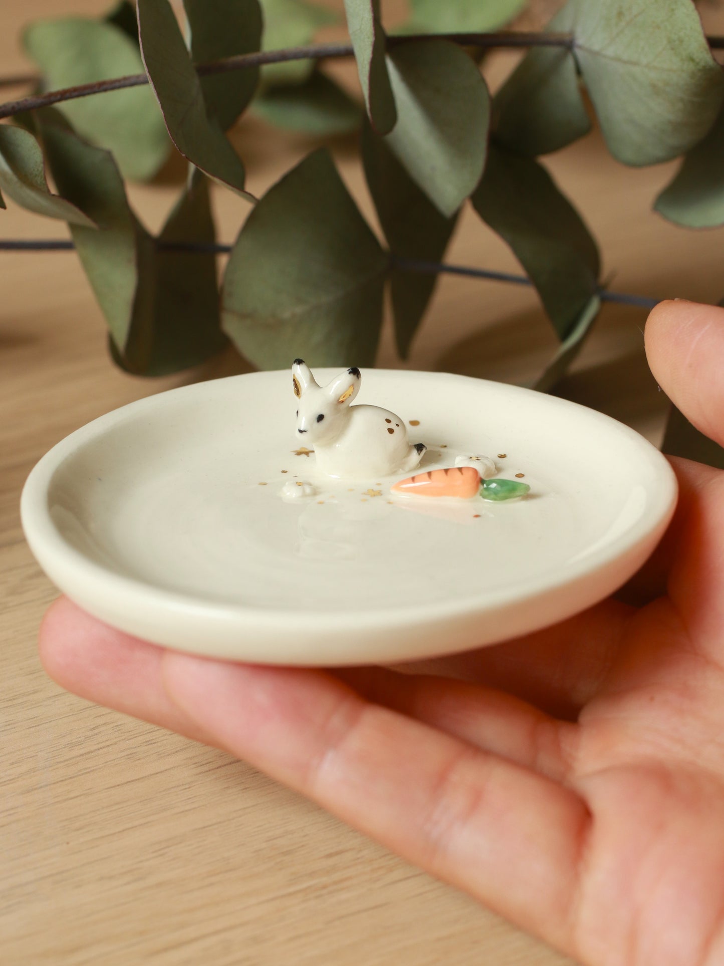 Bunny Ring Dish - Porcelain jewelry dish