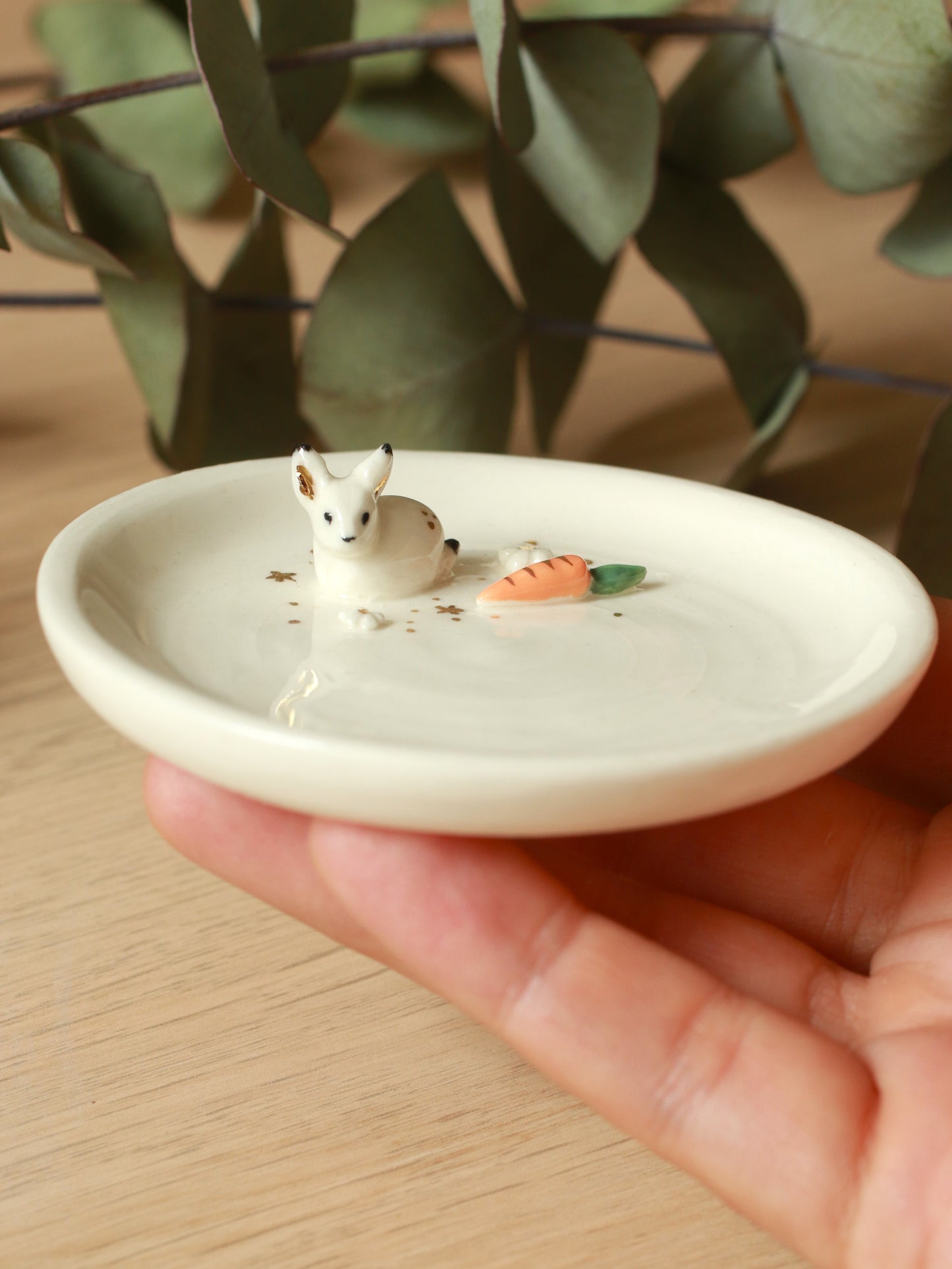 Bunny Ring Dish - Porcelain jewelry dish