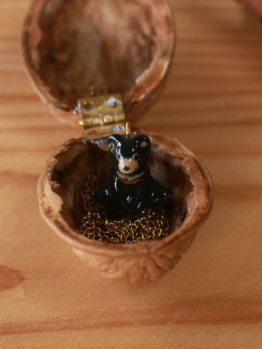 Black bear necklace in a walnut box