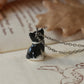 Tuxedo cat necklace