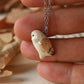 Barn owl necklace in a nutshell box