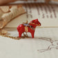 Dala horse necklace