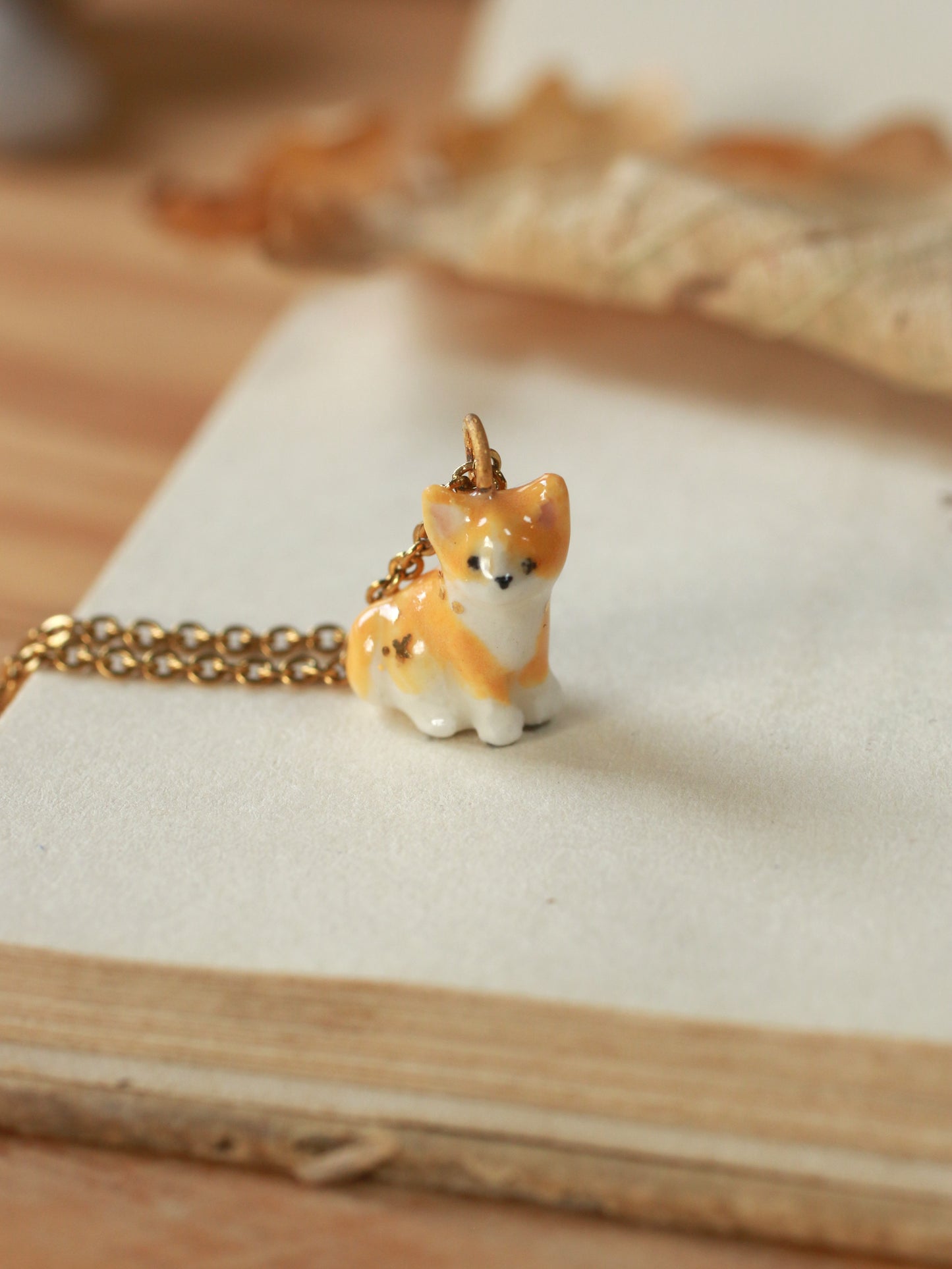 Orange cat necklace