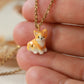 Orange cat necklace