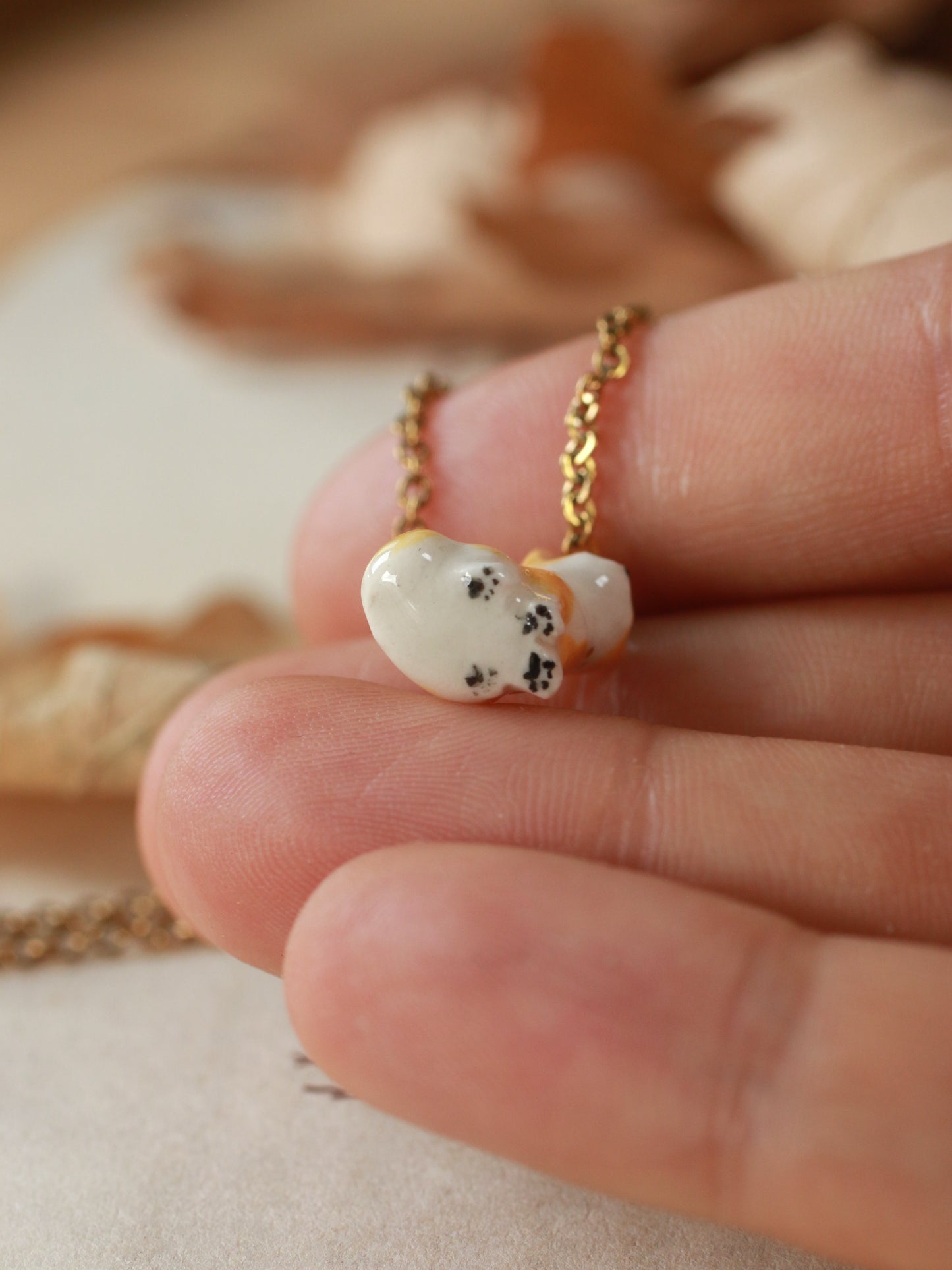 Orange cat necklace