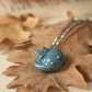 Sleeping grey cat necklace