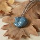 Sleeping grey cat necklace
