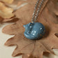 Sleeping grey cat necklace