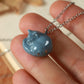 Sleeping grey cat necklace