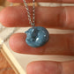 Sleeping grey cat necklace