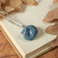 Sleeping grey cat necklace