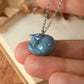 Sleeping grey cat necklace