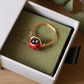 Ladybug ring - gold plated stainless steel wire ring