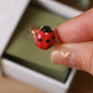 Ladybug ring - gold plated stainless steel wire ring