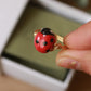 Ladybug ring - gold plated stainless steel wire ring