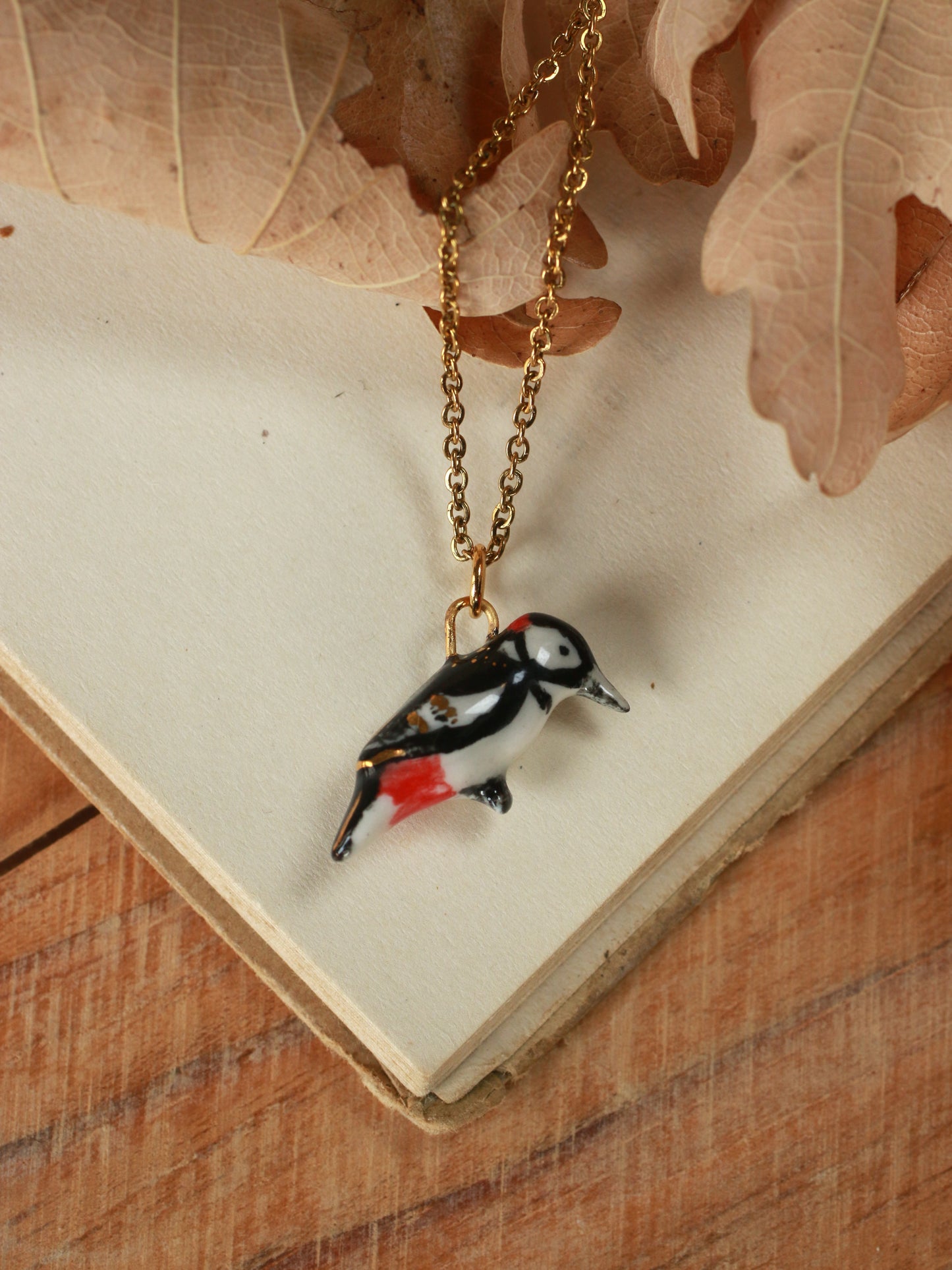 Woodpecker necklace