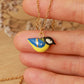 Great tit necklace - 22k gold details