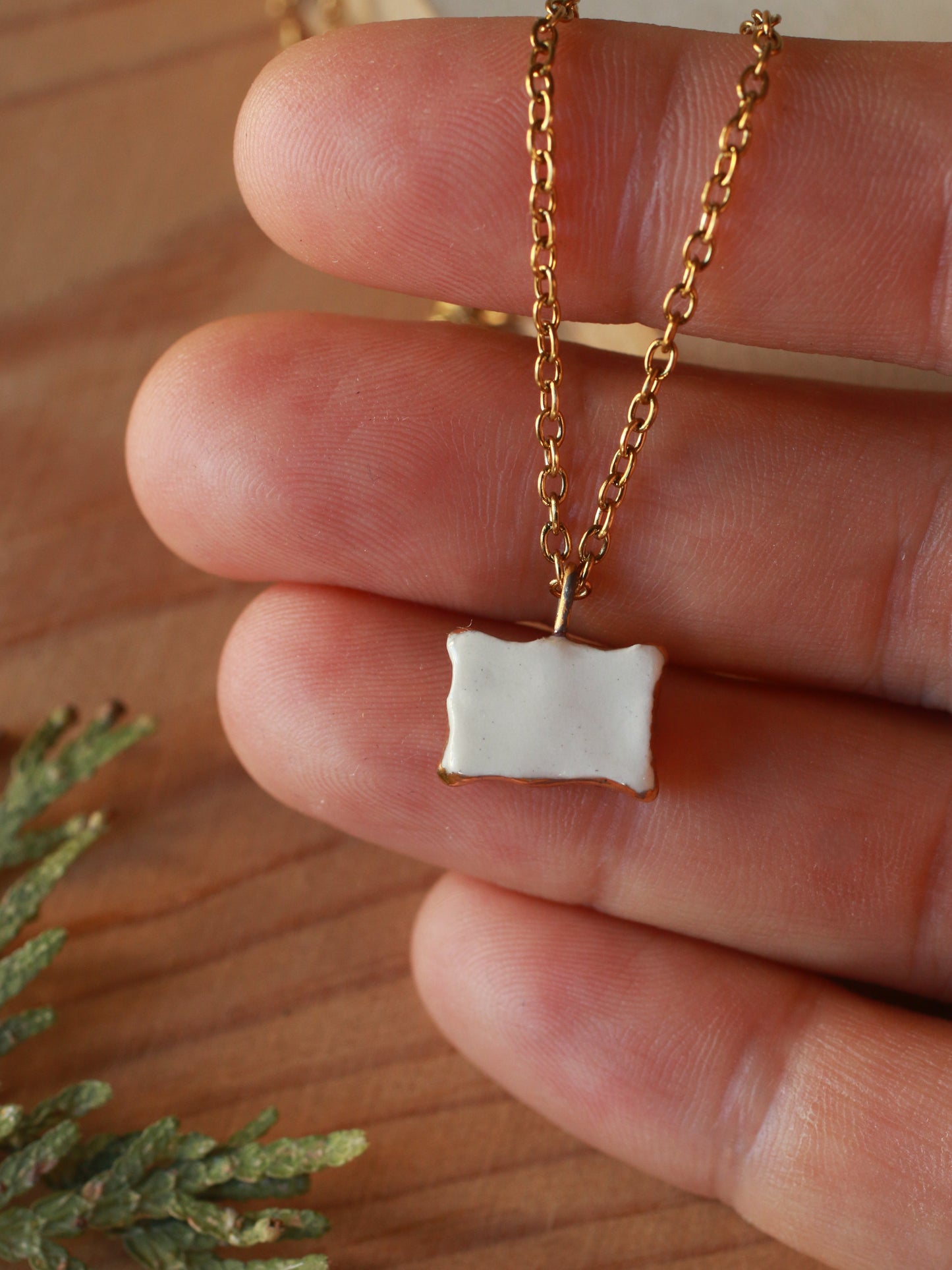 Tiny landscape painting necklace