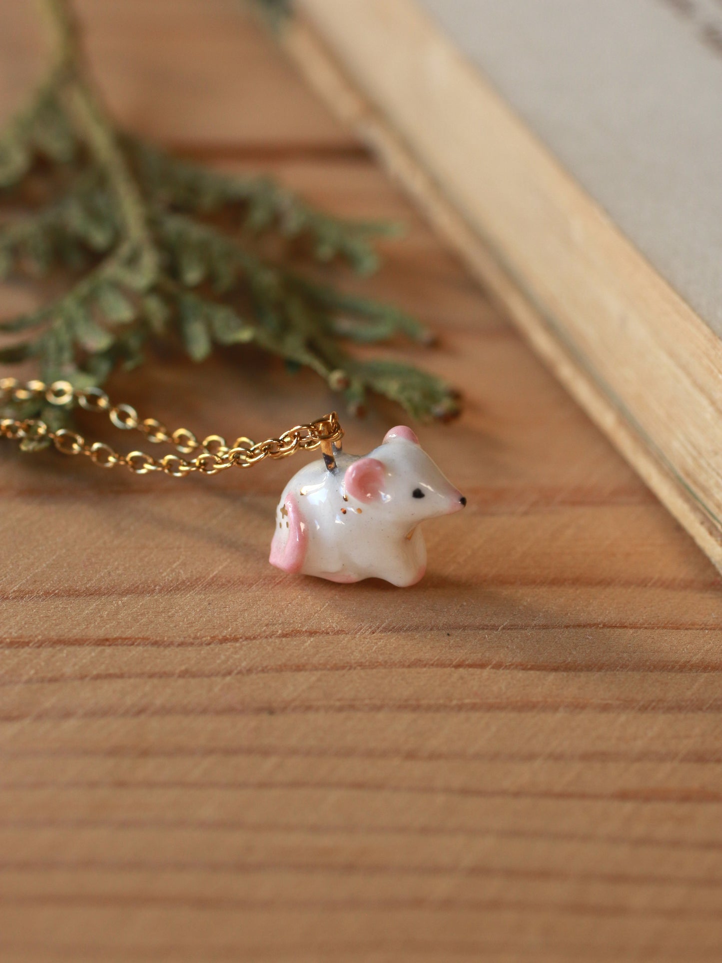 Tiny mouse necklace