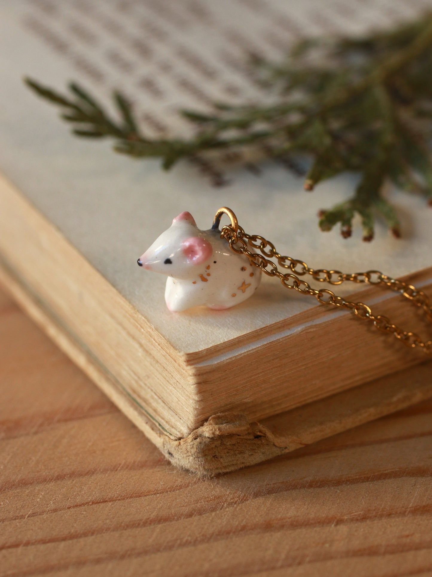 Tiny mouse necklace