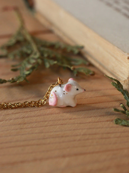 Tiny mouse necklace