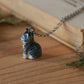 Grey tabby cat necklace
