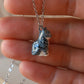 Grey tabby cat necklace