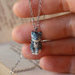 Grey tabby cat necklace