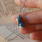 Grey tabby cat necklace