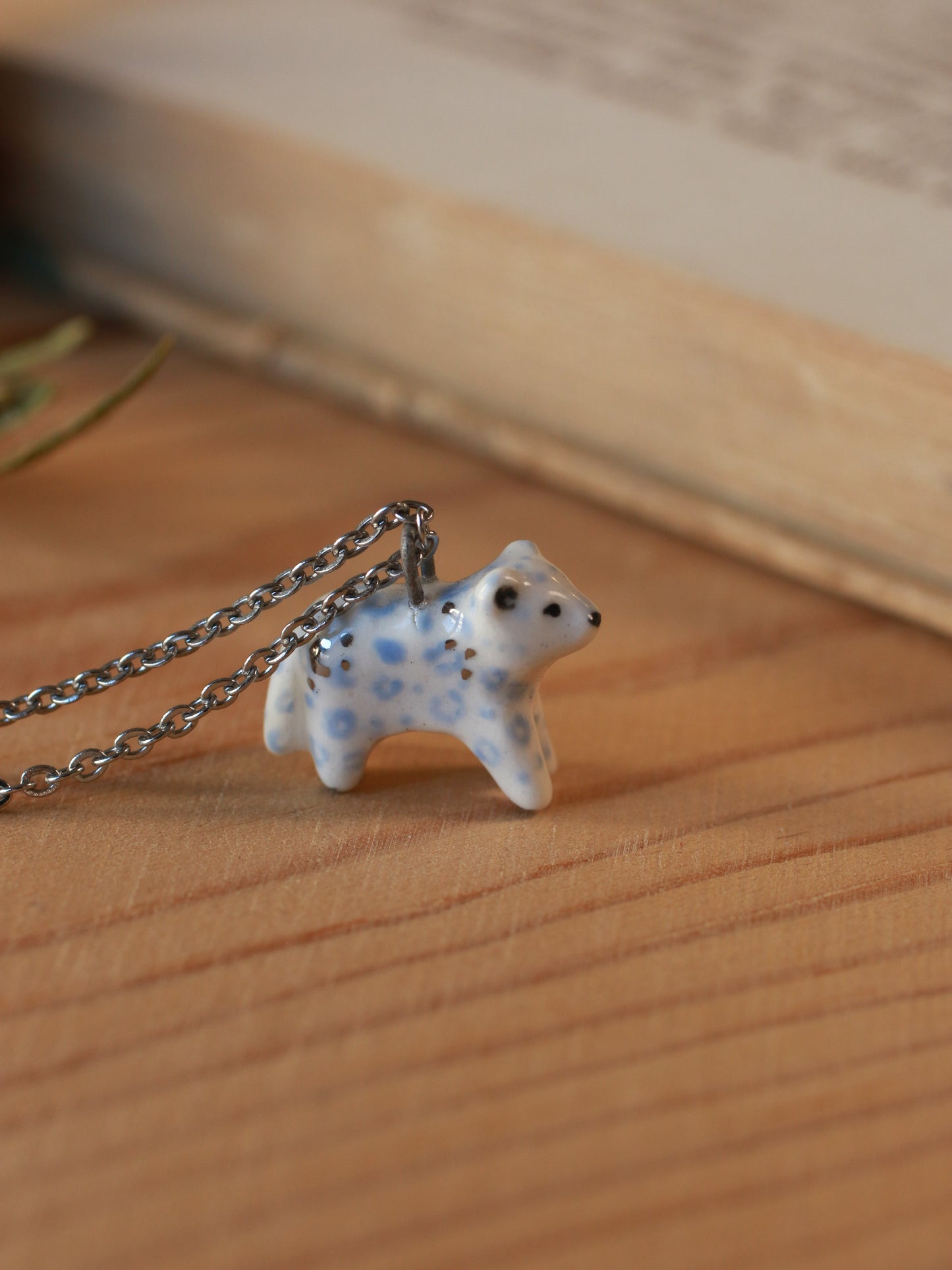 Snow leopard necklace