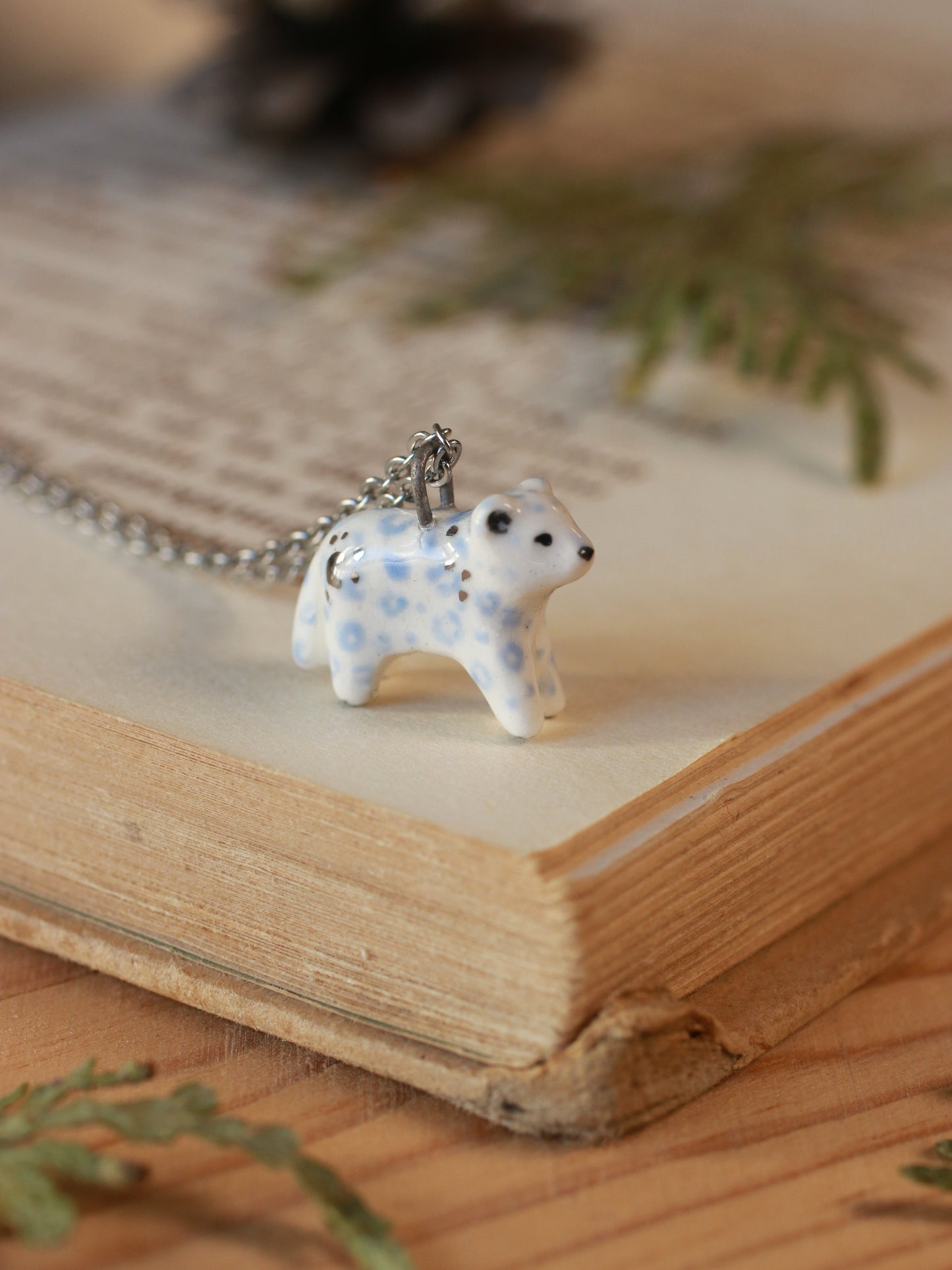 Snow leopard necklace