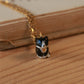 Tuxedo cat necklace