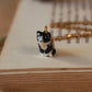 Tuxedo cat necklace