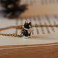Tuxedo cat necklace