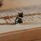 Tuxedo cat necklace