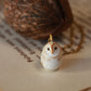 Baby owl necklace - in a nutshell box