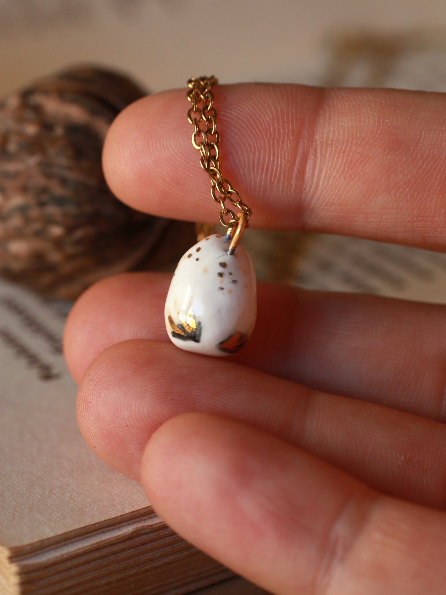 Baby owl necklace - in a nutshell box