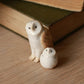 Ceramic owl mama and baby owl - Ceramic owl figures