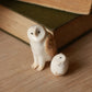 Ceramic owl mama and baby owl - Ceramic owl figures