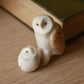 Ceramic owl mama and baby owl - Ceramic owl figures