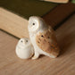 Ceramic owl mama and baby owl - Ceramic owl figures