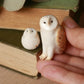 Ceramic owl mama and baby owl - Ceramic owl figures