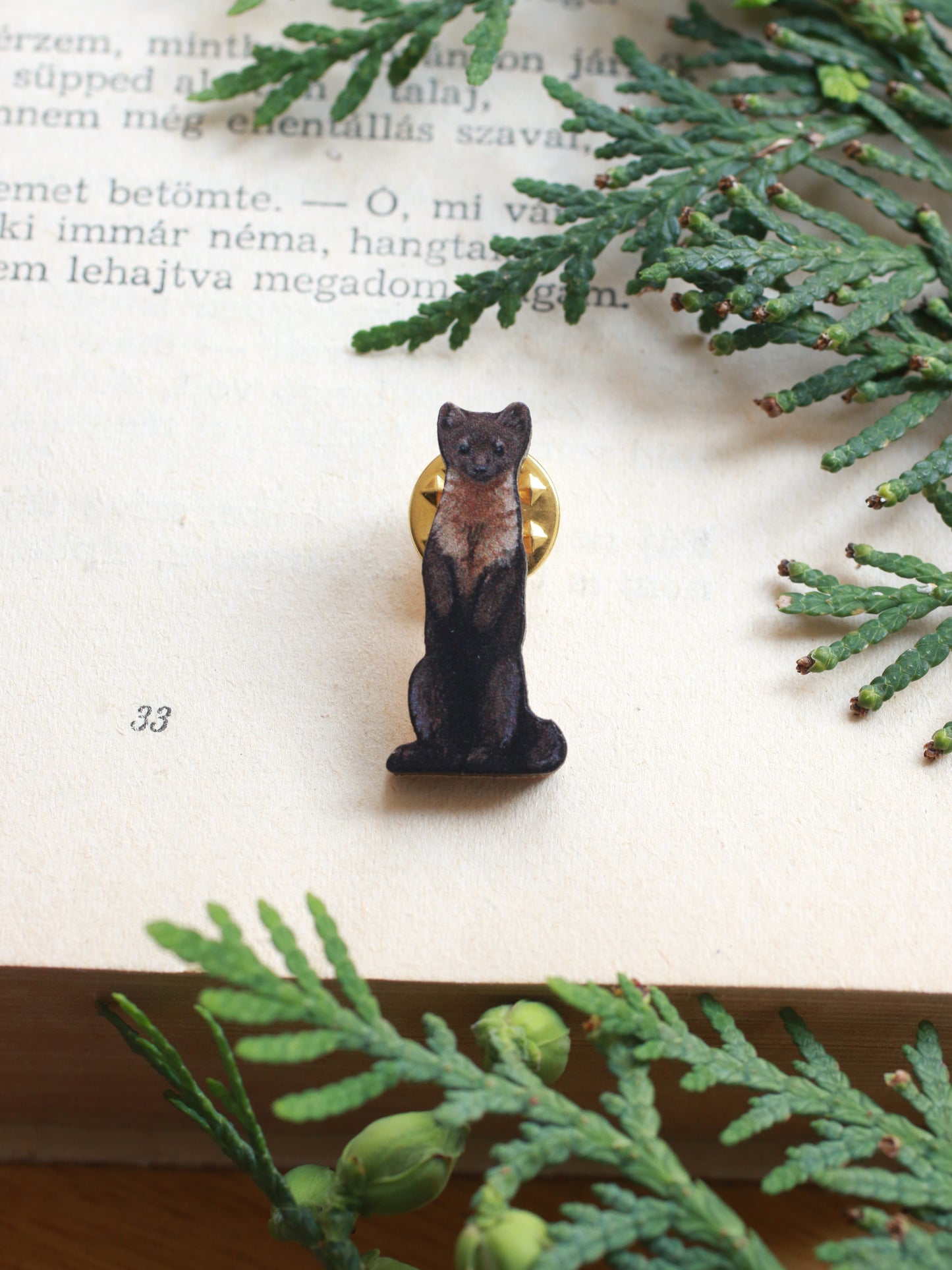 Pine marten pin