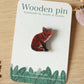 Fox cub wooden pin