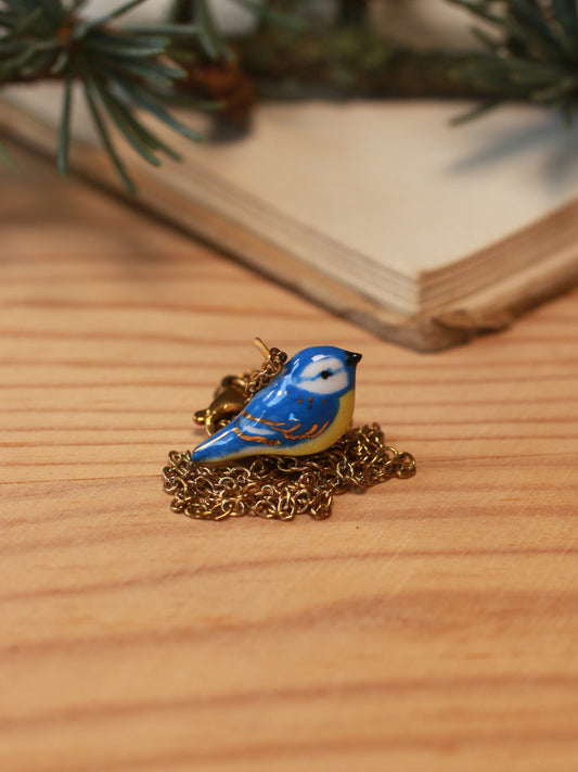 Blue tit necklace