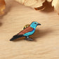 European roller pin - wooden bird brooch