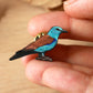 European roller pin - wooden bird brooch