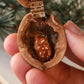 Sleeping Fawn necklace in a walnut box