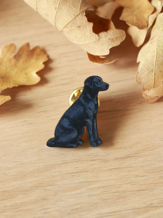 Black dog pin - black Labrador brooch