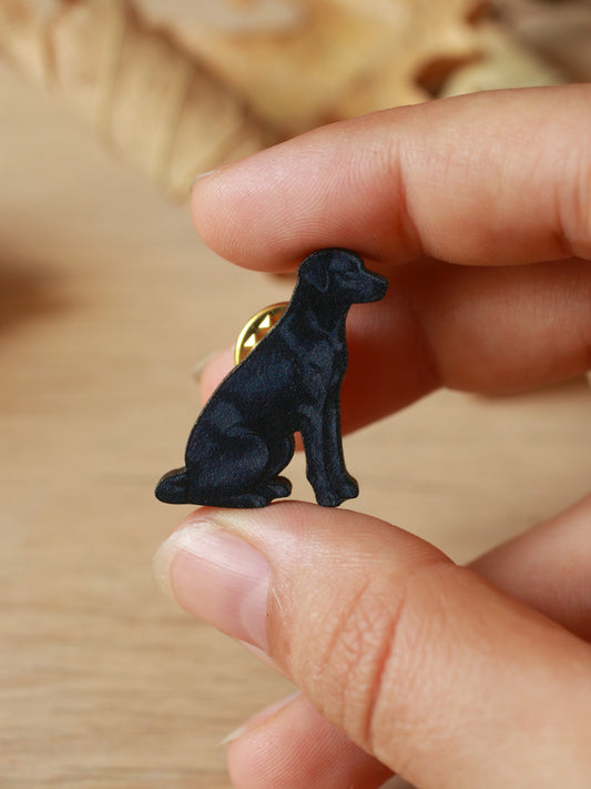 Black dog pin - black Labrador brooch